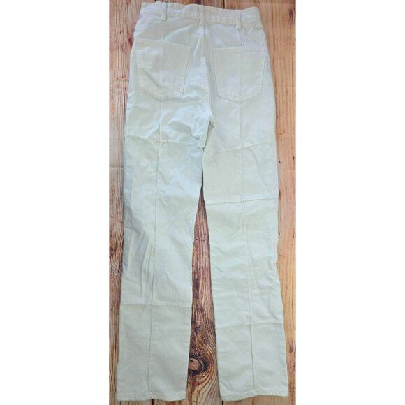 Zara Womens Ivory Cotton Relaxed Jeans 24 (26x30.75) New without Tags NWOT - Picture 3 of 9